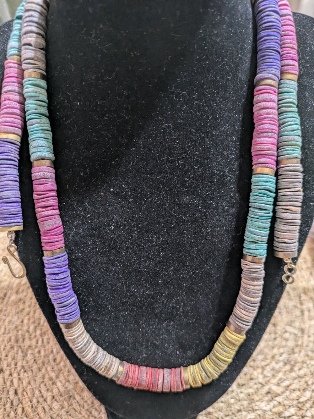 Colorful Multicolor Disc Bead Necklace for Women